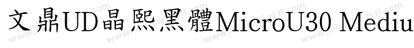 文鼎UD晶熙黑體MicroU30 Medium字体转换